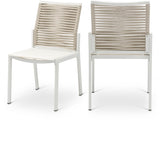 Maldives Rope Fabric Contemporary Outdoor Patio Dining Side Chair - Set of 2