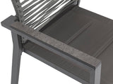 Maldives Rope Fabric / Aluminum Contemporary Grey Rope Fabric Outdoor Patio Dining Arm Chair - 22.5" W x 23" D x 34.5" H