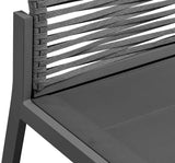 Maldives Rope Fabric / Aluminum Contemporary Grey Rope Fabric Outdoor Patio Dining Side Chair - 19" W x 24" D x 34.5" H