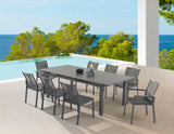 Maldives Aluminum Contemporary  Outdoor Patio Dining Table - 95.5" - 119" W x 43.5" D x 30" H