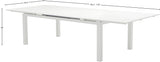 Maldives Aluminum Contemporary  Outdoor Patio Dining Table - 95.5" - 119" W x 43.5" D x 30" H