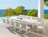 Maldives Aluminum Contemporary  Outdoor Patio Dining Table - 95.5" - 119" W x 43.5" D x 30" H