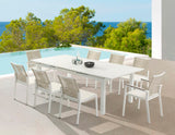 Maldives Aluminum Contemporary  Outdoor Patio Dining Table - 95.5" - 119" W x 43.5" D x 30" H