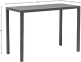 Maldives Aluminum Contemporary  Outdoor Patio Rectangle Bar Table - 55.5" W x 27.5" D x 40" H