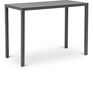 Maldives Aluminum Contemporary  Outdoor Patio Rectangle Bar Table - 55.5" W x 27.5" D x 40" H