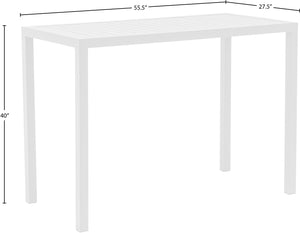 Maldives Aluminum Contemporary  Outdoor Patio Rectangle Bar Table - 55.5" W x 27.5" D x 40" H