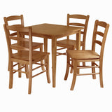 Winsome Wood Groveland 3-Piece Dining Set, Square Table & 2 Ladderback Chairs, Walnut 34530-WINSOMEWOOD 34530-WINSOMEWOOD
