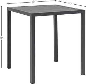 Maldives Aluminum Contemporary  Outdoor Patio Square Bar Table - 35" W x 35" D x 40" H