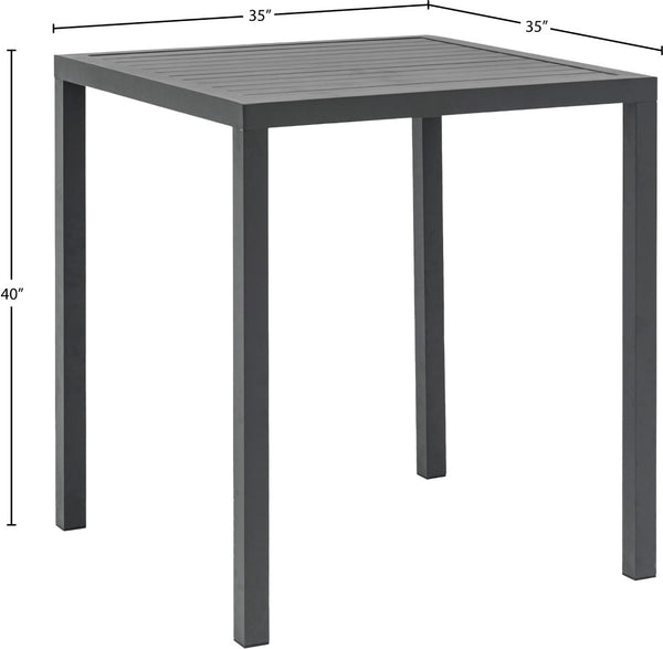 Maldives Aluminum Contemporary  Outdoor Patio Square Bar Table - 35" W x 35" D x 40" H
