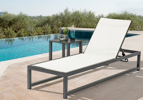 Maldives Aluminum Contemporary  Outdoor Patio End Table - 16.5" W x 16.5" D x 17.5" H