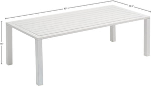 Maldives Aluminum Contemporary  Outdoor Patio Coffee Table - 47" W x 20.5" D x 16" H