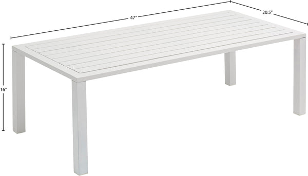 Maldives Aluminum Contemporary  Outdoor Patio Coffee Table - 47" W x 20.5" D x 16" H
