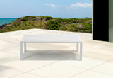 Maldives Aluminum Contemporary  Outdoor Patio Coffee Table - 47" W x 20.5" D x 16" H