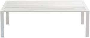 Maldives Aluminum Contemporary  Outdoor Patio Coffee Table - 47" W x 20.5" D x 16" H