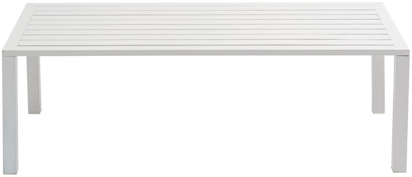 Maldives Aluminum Contemporary  Outdoor Patio Coffee Table - 47" W x 20.5" D x 16" H