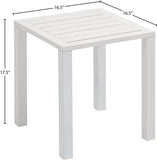 Maldives Aluminum Contemporary  Outdoor Patio End Table - 16.5" W x 16.5" D x 17.5" H