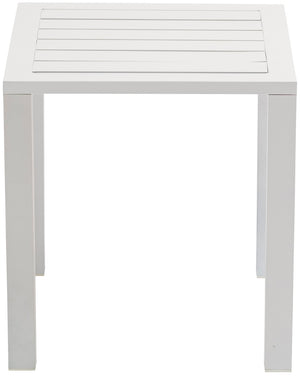 Maldives Aluminum Contemporary  Outdoor Patio End Table - 16.5" W x 16.5" D x 17.5" H