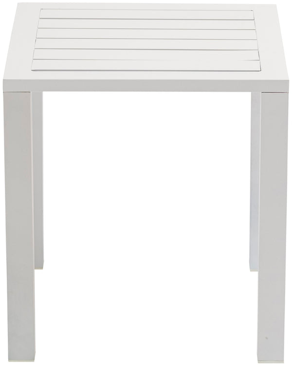 Maldives Aluminum Contemporary  Outdoor Patio End Table - 16.5" W x 16.5" D x 17.5" H