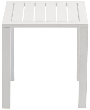 Maldives Aluminum Contemporary  Outdoor Patio End Table - 16.5" W x 16.5" D x 17.5" H