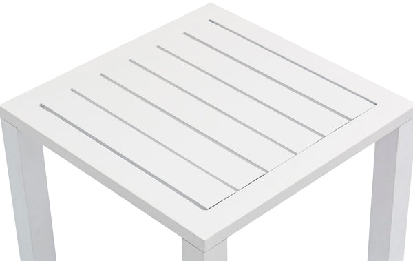 Maldives Aluminum Contemporary  Outdoor Patio End Table - 16.5" W x 16.5" D x 17.5" H