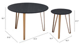 Zuo Modern Set MDF, Steel Modern Commercial Grade Accent Table Set Black, Gold MDF, Steel