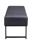 17' X 52' X 18' Black PU Sandy Gray Metal Upholstered Seat Engineered Seat Bench