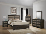 65' X 85' X 52' Copper PU Dark Walnut Wood Upholstery Queen Bed