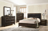 80' X 83' X 52' Black PU Walnut Wood Upholstered HB King Bed