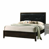 80' X 83' X 52' Black PU Walnut Wood Upholstered HB King Bed