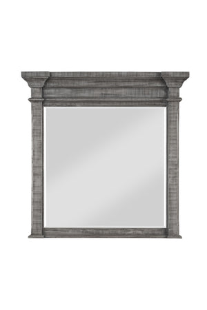 Weathered Wooden Finish Molded Bevel Frame Wall Mirror