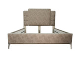 79' X 90' X 65' Vintage Beige PU Wood Upholstered (Bed) Metal Leg Veneer (Melamine) California King Bed