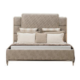 67' X 86' X 65' Vintage Beige PU Wood Upholstered (Bed) Metal Leg Veneer (Melamine) Queen Bed