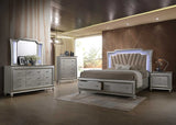 67' X 91' X 69' PU Champagne Wood Upholstered (HB) LED Queen Bed