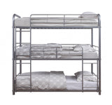 42' X 79' X 74' Silver Metal Triple Bunk Bed - Twin