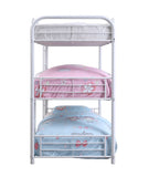 57' X 79' X 74' White Metal Triple Bunk Bed - Full