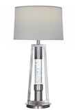 15' X 15' X 31' Brushed Nickel Metal Glass LED Shade Table Lamp