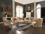 41' X 42' X 38' Fabric Antique Gold Upholstery Wood LegTrim Chair w2 Pillows