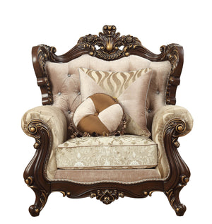 36' X 45' X 51' Fabric Walnut Upholstery Wood LegTrim Chair w2 Pillows