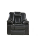 39' X 39' X 43' Black Leather-Aire Upholstery Recliner (Power Motion)