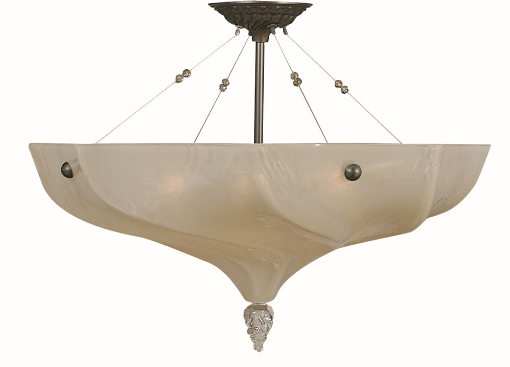 4-Light Mahogany Bronze Giselle Flush / Semi-Flush Mount