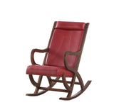 22' X 36' X 38' Burgundy PU Walnut Wood Upholstered (Seat) Rocking Chair