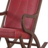 22' X 36' X 38' Burgundy PU Walnut Wood Upholstered (Seat) Rocking Chair