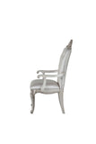 25' X 25' X 42' Cream Fabric Antique White Wood Upholstered (Seat) Arm Chair (Set-2)