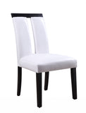 21' X 26' X 39' White Faux Leather Upholstered Seat and Black Wood Side Chair