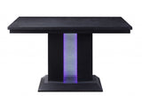 36' X 60' X 36' Black Wood LED Counter Height Table
