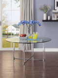 48' Striking Round Glass and Acrylic Dining Table
