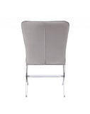 24' X 19' X 35' Velvet Chrome Metal Upholstered Seat Side Chair Set2