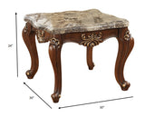 30' X 30' X 24' Marble Walnut Wood End Table