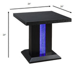 24' X 24' X 24' Black LED Wood Glass End Table