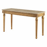 22' X 57' X 37' Marble Antique Gold Wood Sofa Table